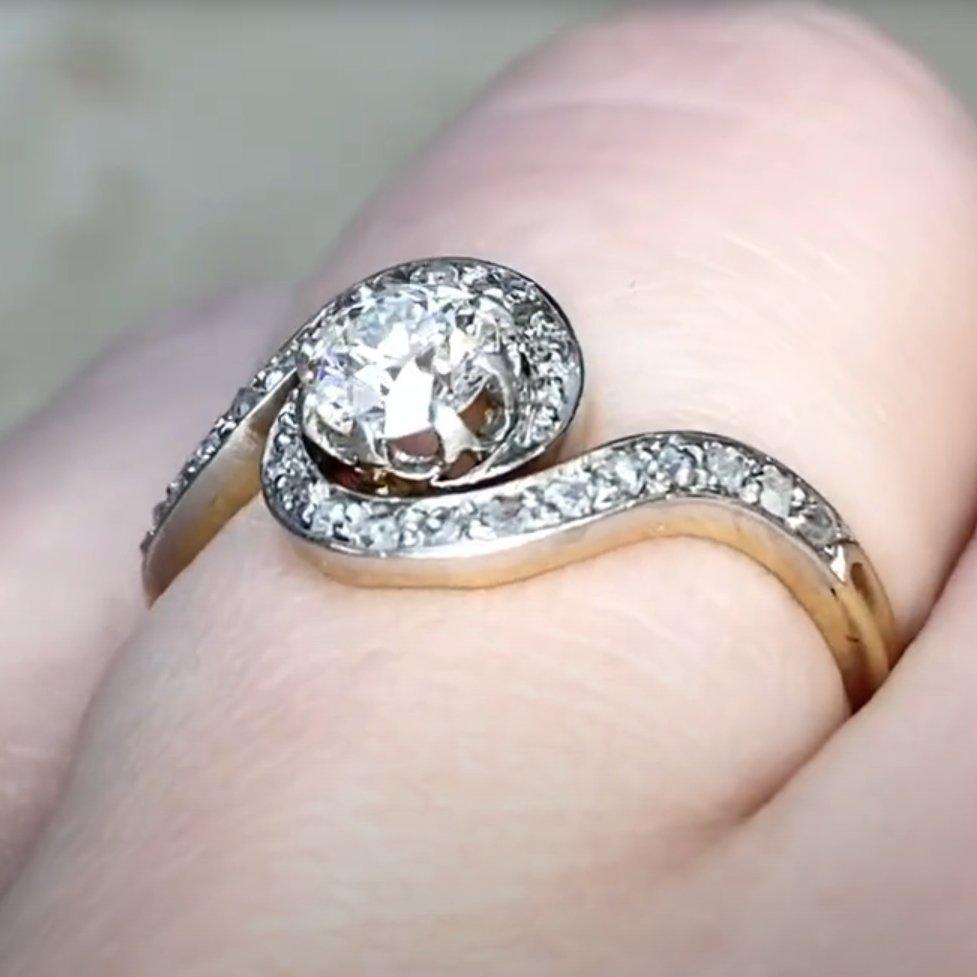 vintage tiffanys 18k gold ring diamond european cut trilogy