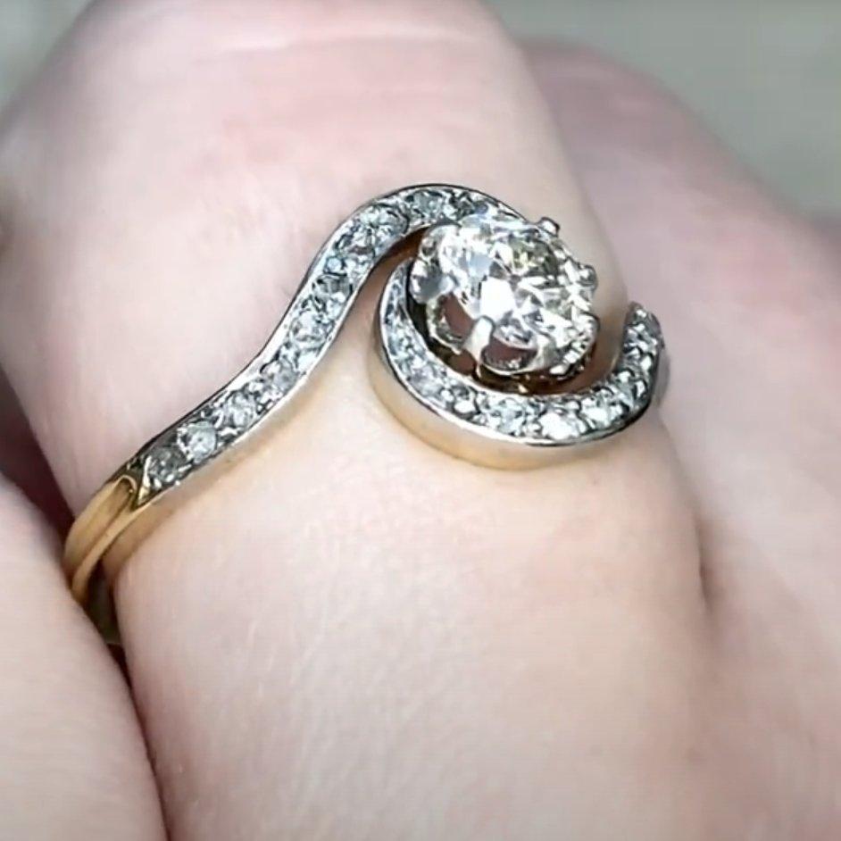 Taglio antico europeo Anello con diamante antico di Edwardian Old European Cut, antico (circa 0,50 carati) in vendita
