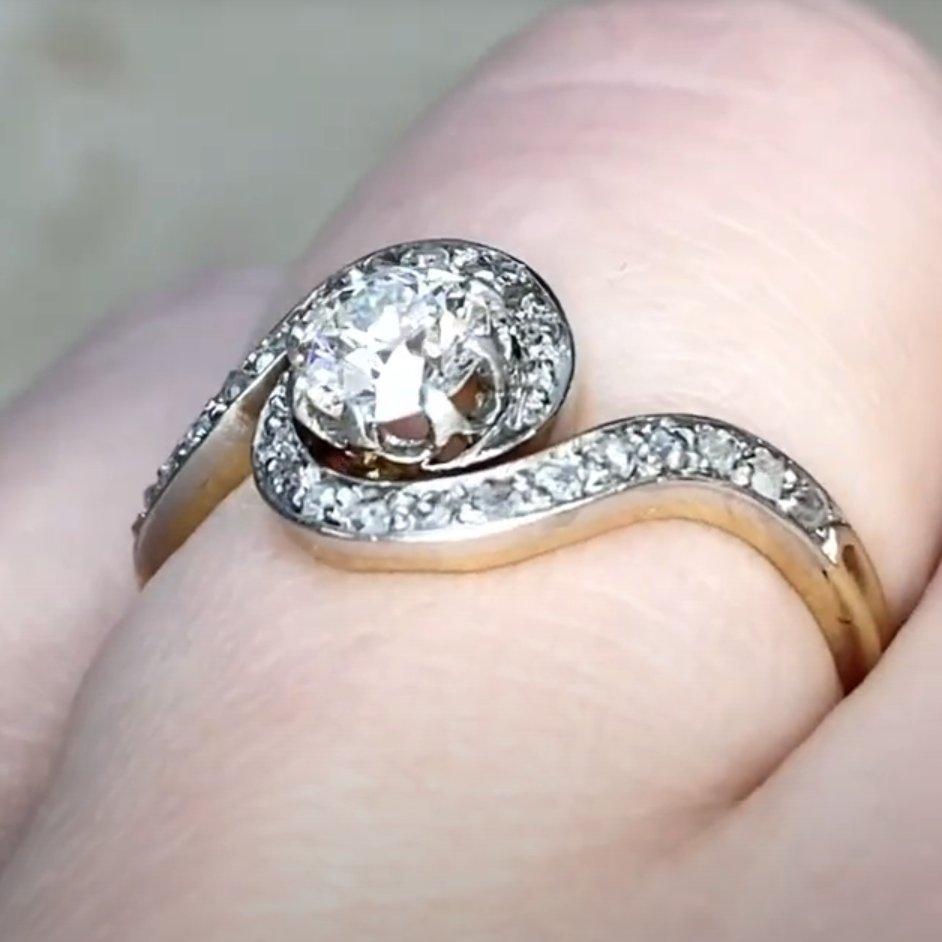 Donna Anello con diamante antico di Edwardian Old European Cut, antico (circa 0,50 carati) in vendita