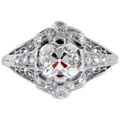 Edwardian Old Mine Cut Diamond Engagement Ring