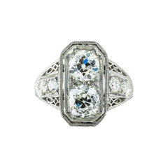 Edwardian Old Mine-Cut Diamond Platinum Ring