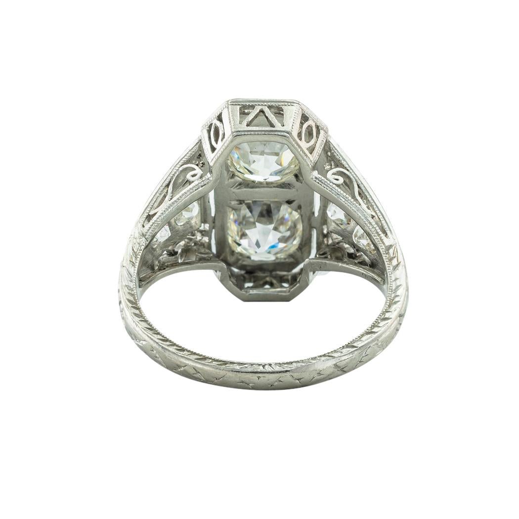 Old Mine Cut Edwardian Old Mine-Cut Diamond Platinum Ring