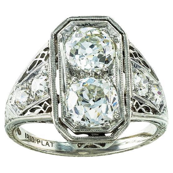 Edwardian Old Mine-Cut Diamond Platinum Ring