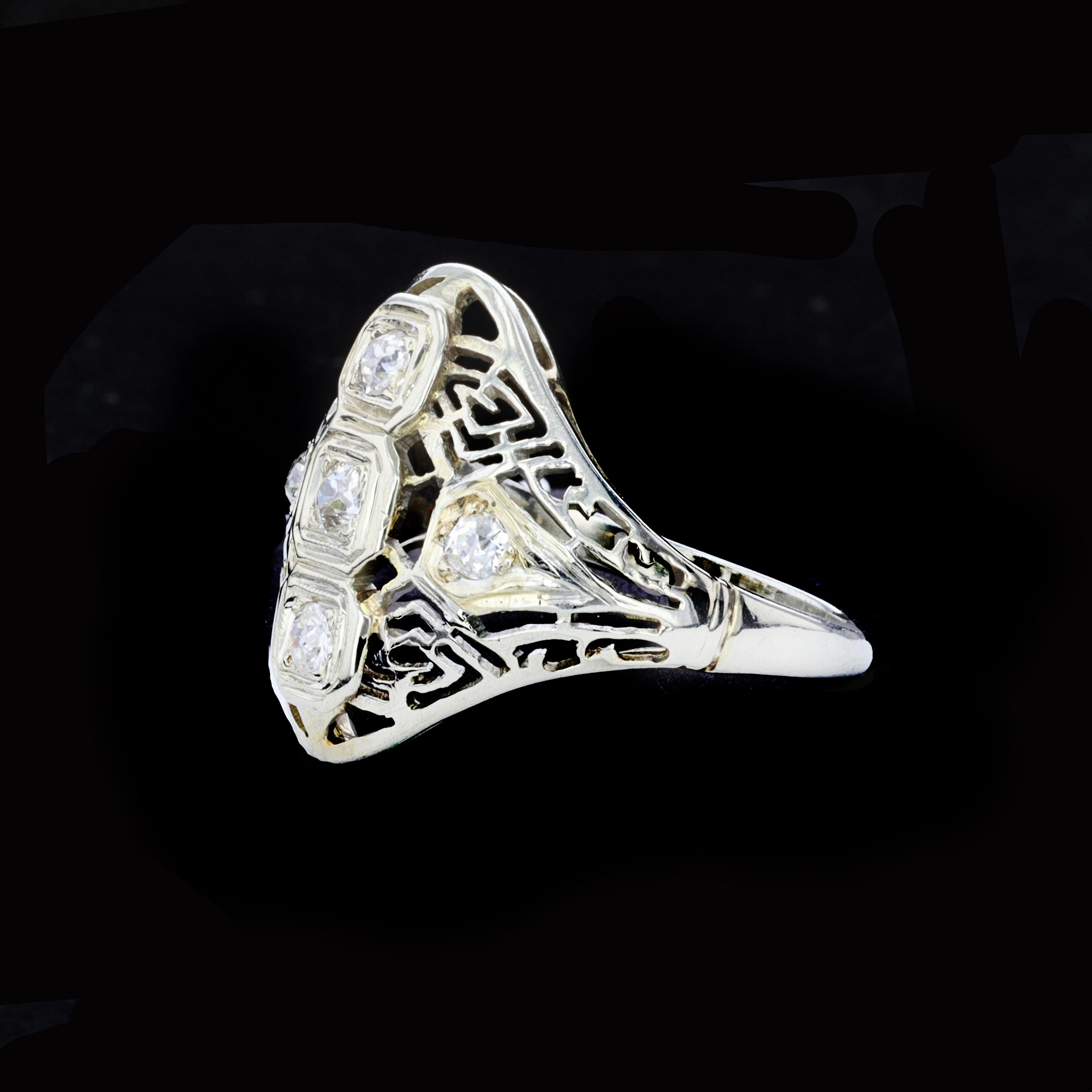 Edwardian Old Mine Cut Diamond Ring For Sale 1
