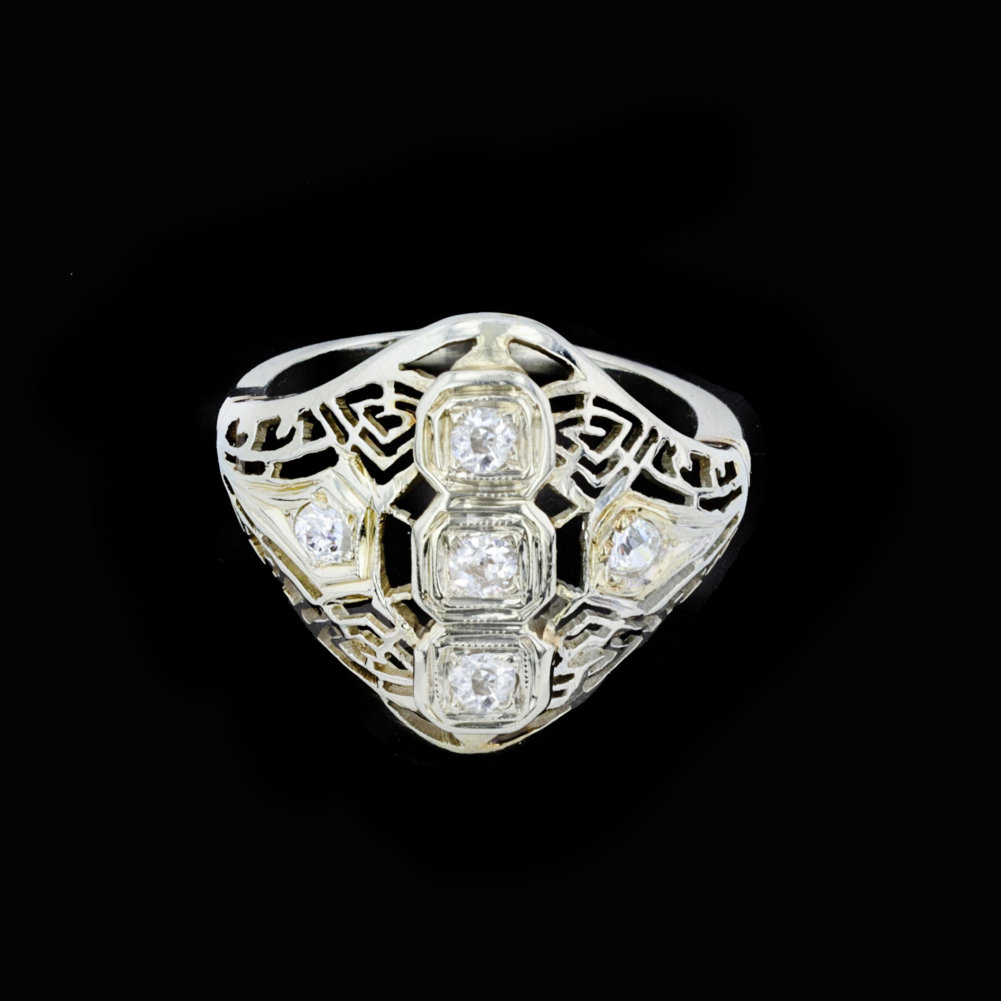 Edwardian Old Mine Cut Diamond Ring For Sale 2