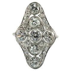 Edwardian Old Mine Diamond Ring 2.06 cttw Platinum