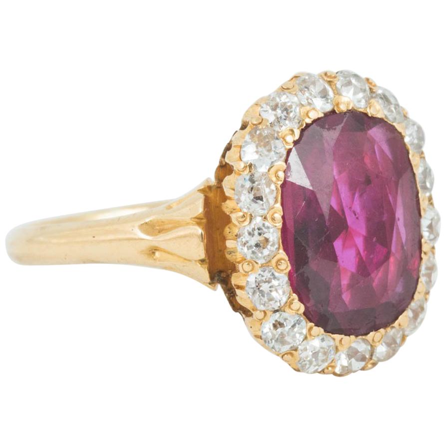 Edwardian Old Thai Ruby Ring For Sale