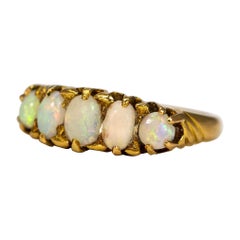 Edwardian Opal and 18 Carat Gold Five-Stone Ring