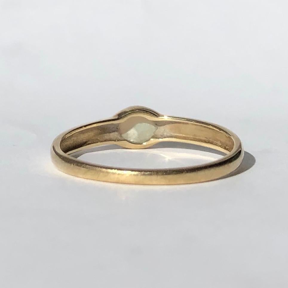 Cabochon Edwardian Opal and 9 Carat Gold Single Stone Ring