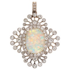 Edwardian Opal and Diamond Brooch