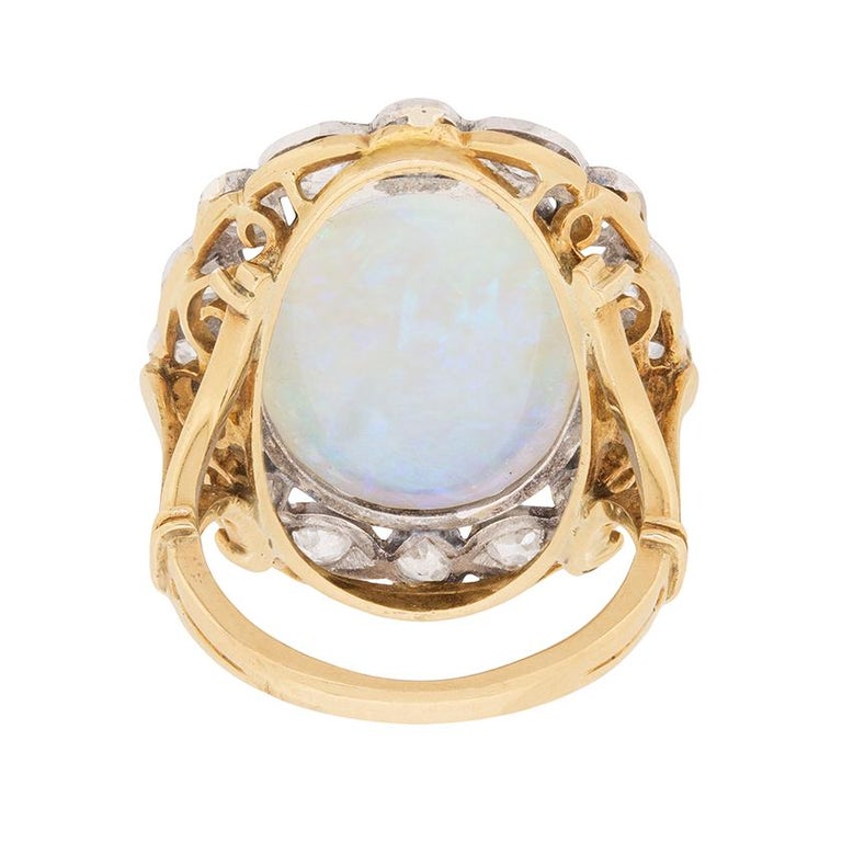 edwardian opal and diamond ring