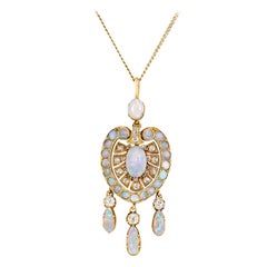 Edwardian Opal and Diamond Necklace