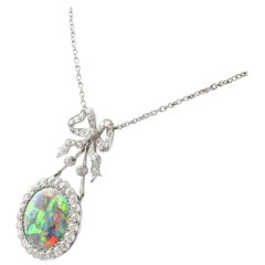 Edwardian Opal and Diamond Pendant