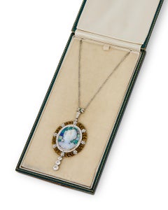 Edwardian Opal Cameo Pendant