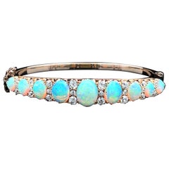 Edwardian Opal & Diamond Bangle Circa 1910