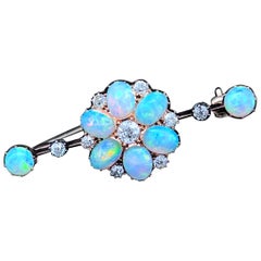 Edwardian Opal & Diamond Pendant/Brooch Circa 1910