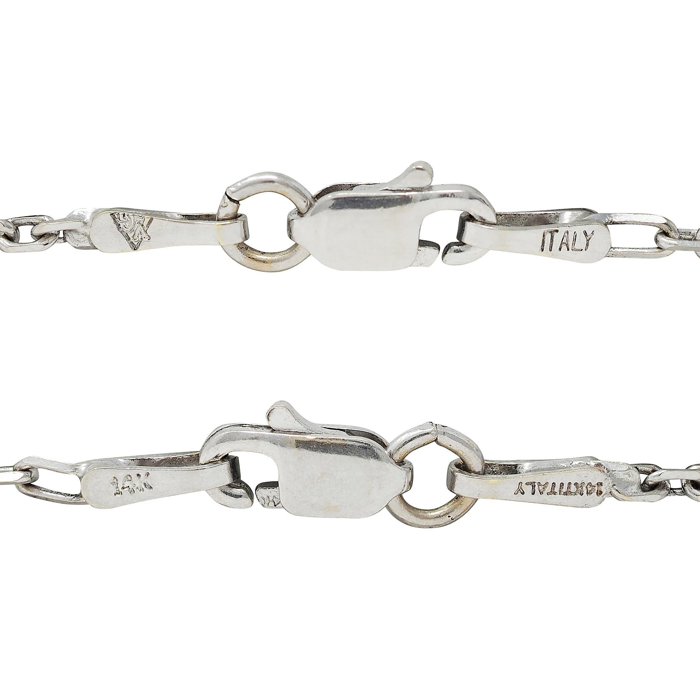 Collana edoardiana con diamante opale e platino in oro 18 carati con pendente antico a ghirlanda in vendita 4