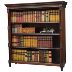 Antique Edwardian Open Bookcase in Chippendale Style