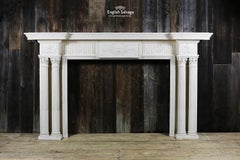 Edwardian Ornate Double Pillar Pine Surround, 20th Century