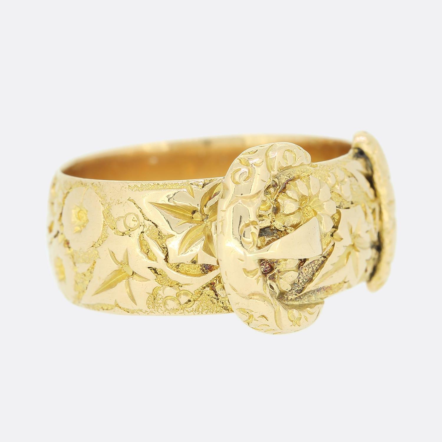 Edwardian Ornate Floral Buckle Ring In Good Condition For Sale In London, GB
