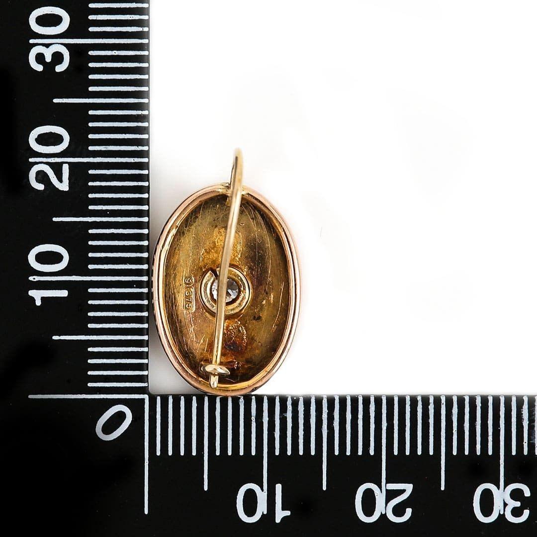 Edwardian Oval 9ct Diamond Set Engraved Earrings, Circa 1912 2