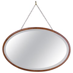 Edwardian Oval Mahogany Mirror