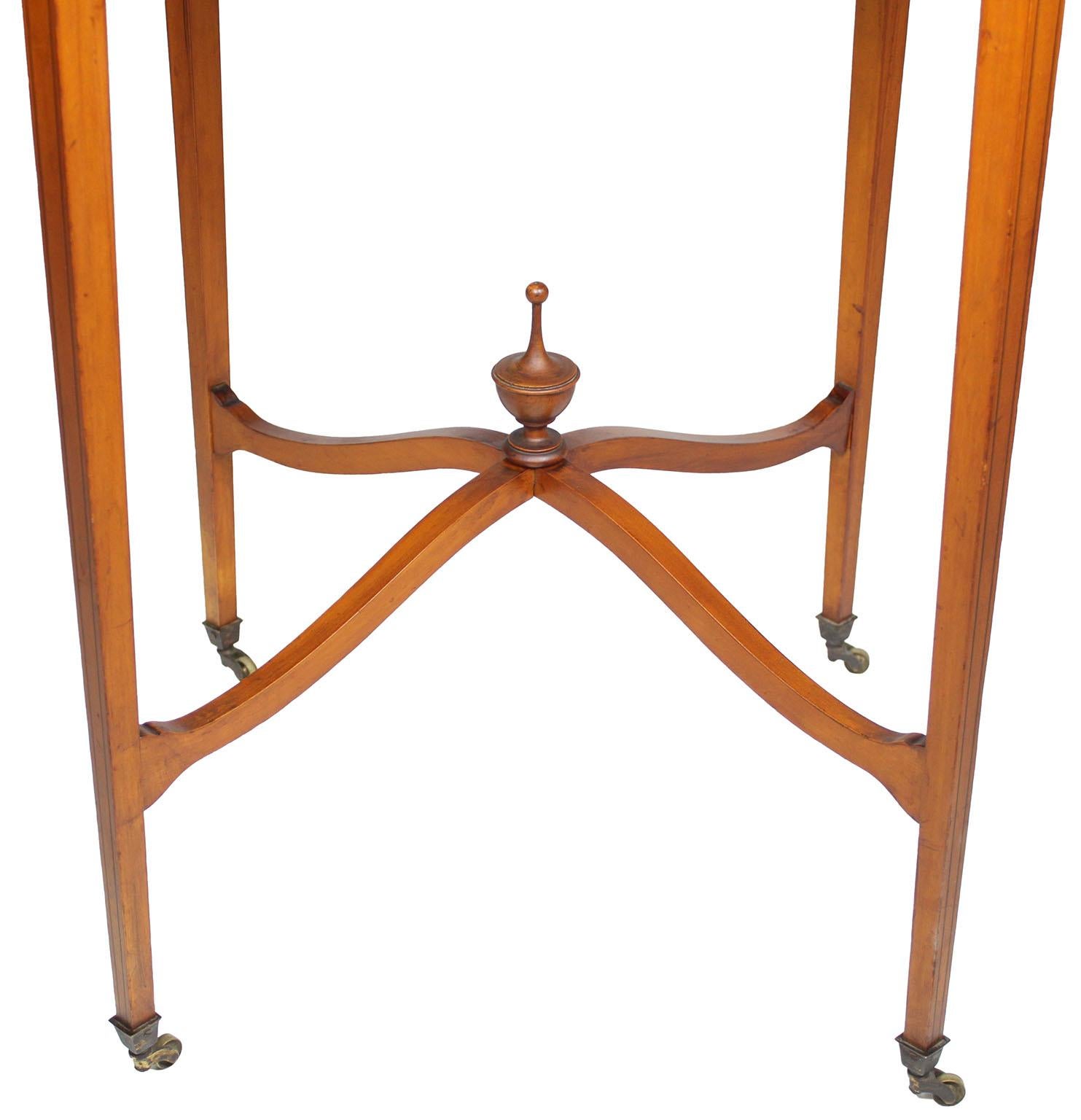Edwardian Painted Satinwood Painted Adam Style Circular Side Table In Good Condition For Sale In Los Angeles, CA