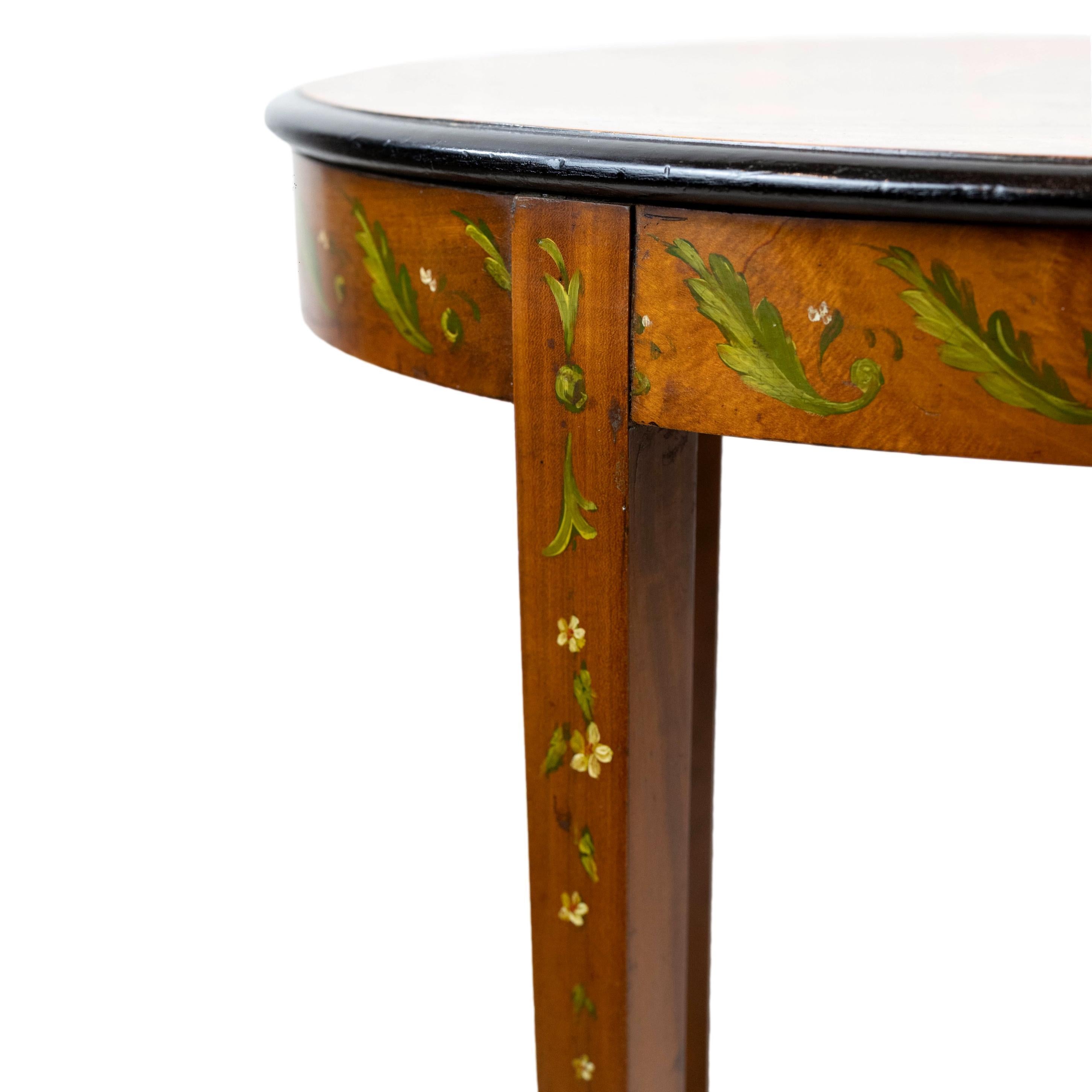 Edwardian Painted Satinwood Two-Tier Occasional Table, English, ca. 1900 For Sale 5