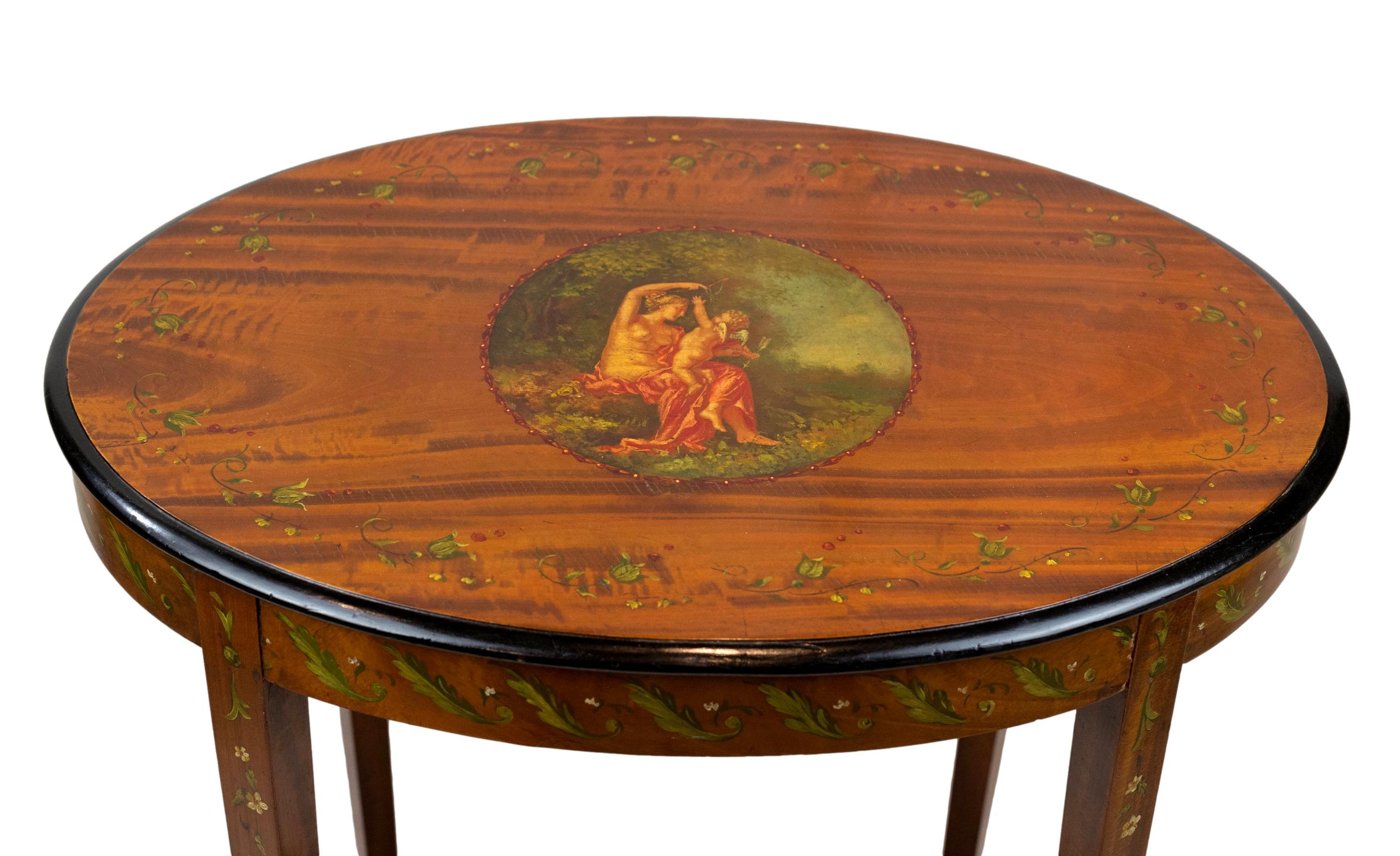 Edwardian Painted Satinwood Two-Tier Occasional Table, English, ca. 1900 For Sale 2