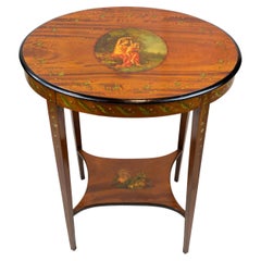 Edwardian Painted Satinwood Two-Tier Occasional Table, English, ca. 1900