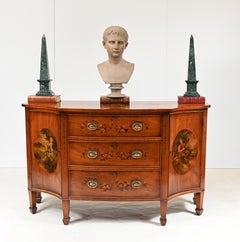 Edwardian Painted Sideboard Breakfront Server Walnut