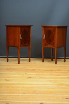 Edwardian Pair of Bedside Cabinets in Mahogany
