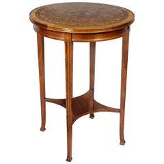 Antique Edwardian Parquetry Inlaid Occasional Table