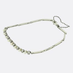 Edwardian Pearl and Diamond Bracelet