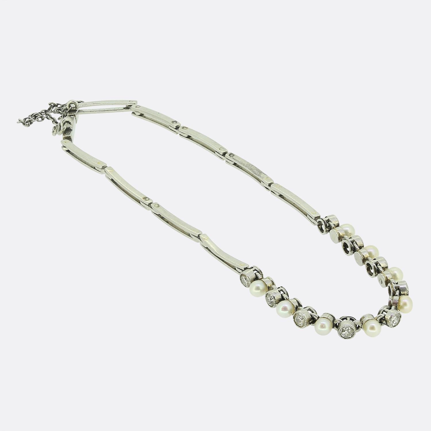 Édouardien Bracelet édouardien en perles et diamants en vente