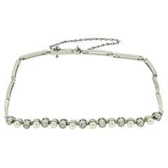 Edwardian Pearl and Diamond Bracelet
