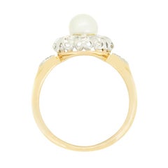 Edwardian Pearl and Diamond Cluster Ring, c.1910s