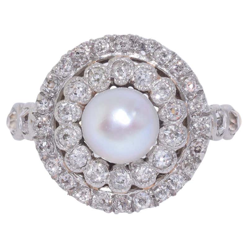 Edwardian Pearl and Pink Diamond Cluster Ring, circa 1910 For Sale at ...