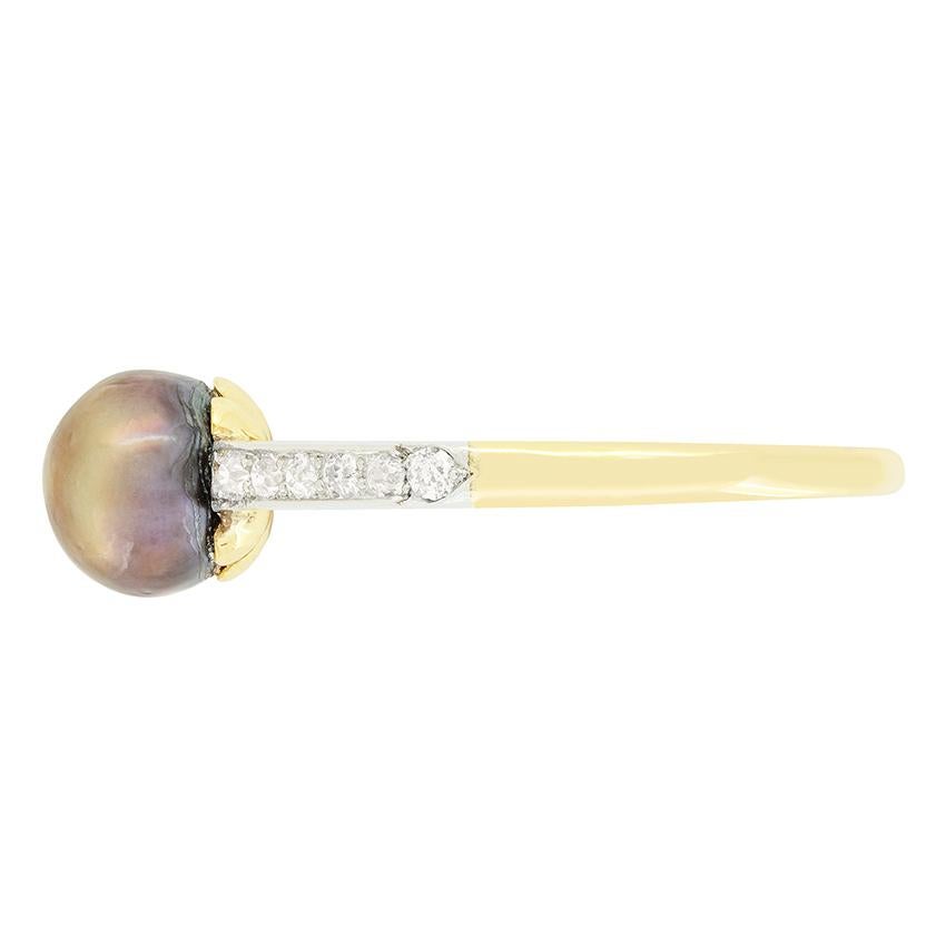 Édouardien Bague solitaire édouardienne en perles et diamants, c. 1910 en vente