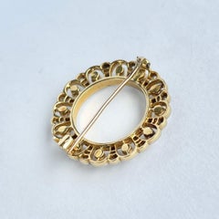 Edwardian Pearl and Rose Cut Diamond 18 Carat Gold Brooch