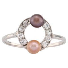 Edwardian Pearl Diamond Platinum Ring