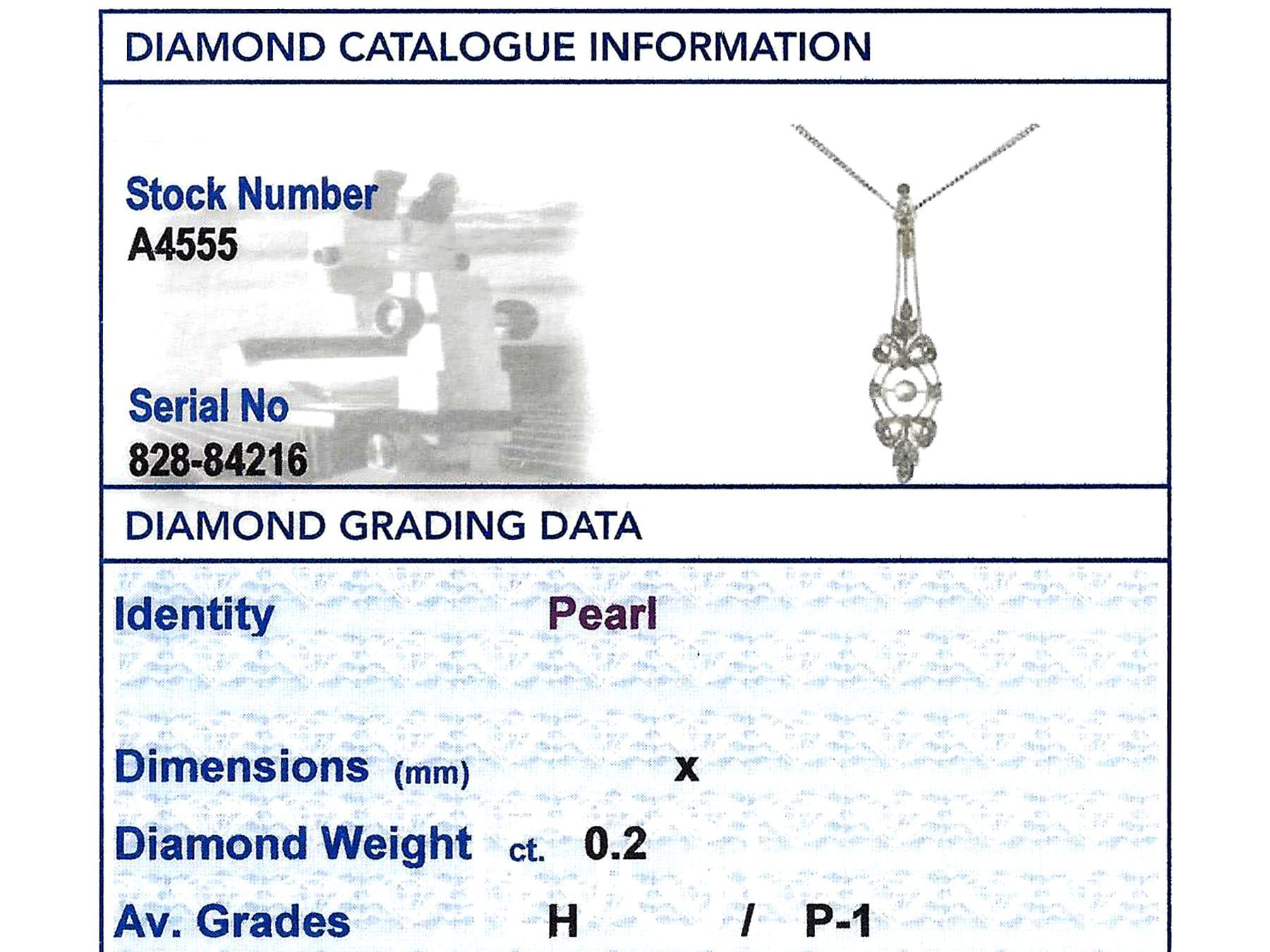 Edwardian Pearl Diamond Yellow Gold and White Gold Set Pendant For Sale 2