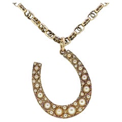 Edwardian Pearl Horseshoe Necklace