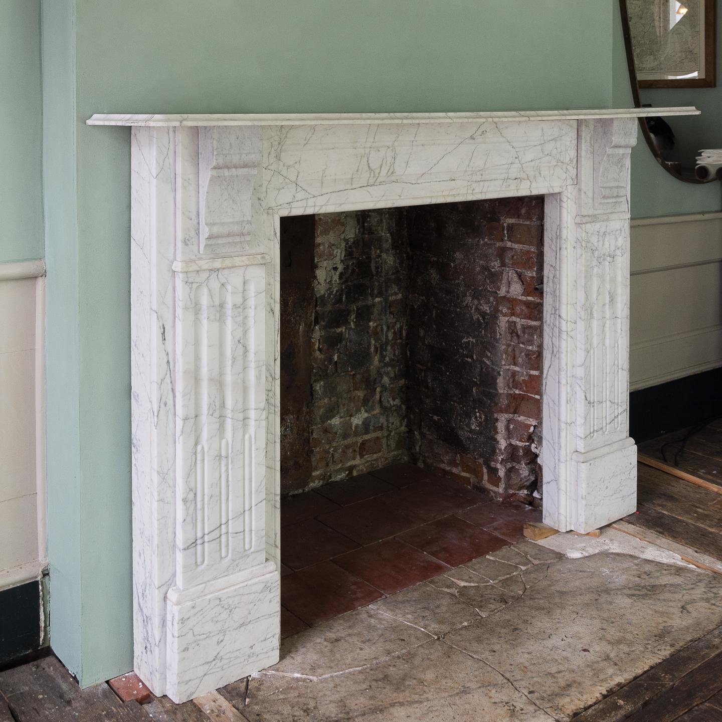 Edwardian Pencil Vein Marble Chimneypiece 6