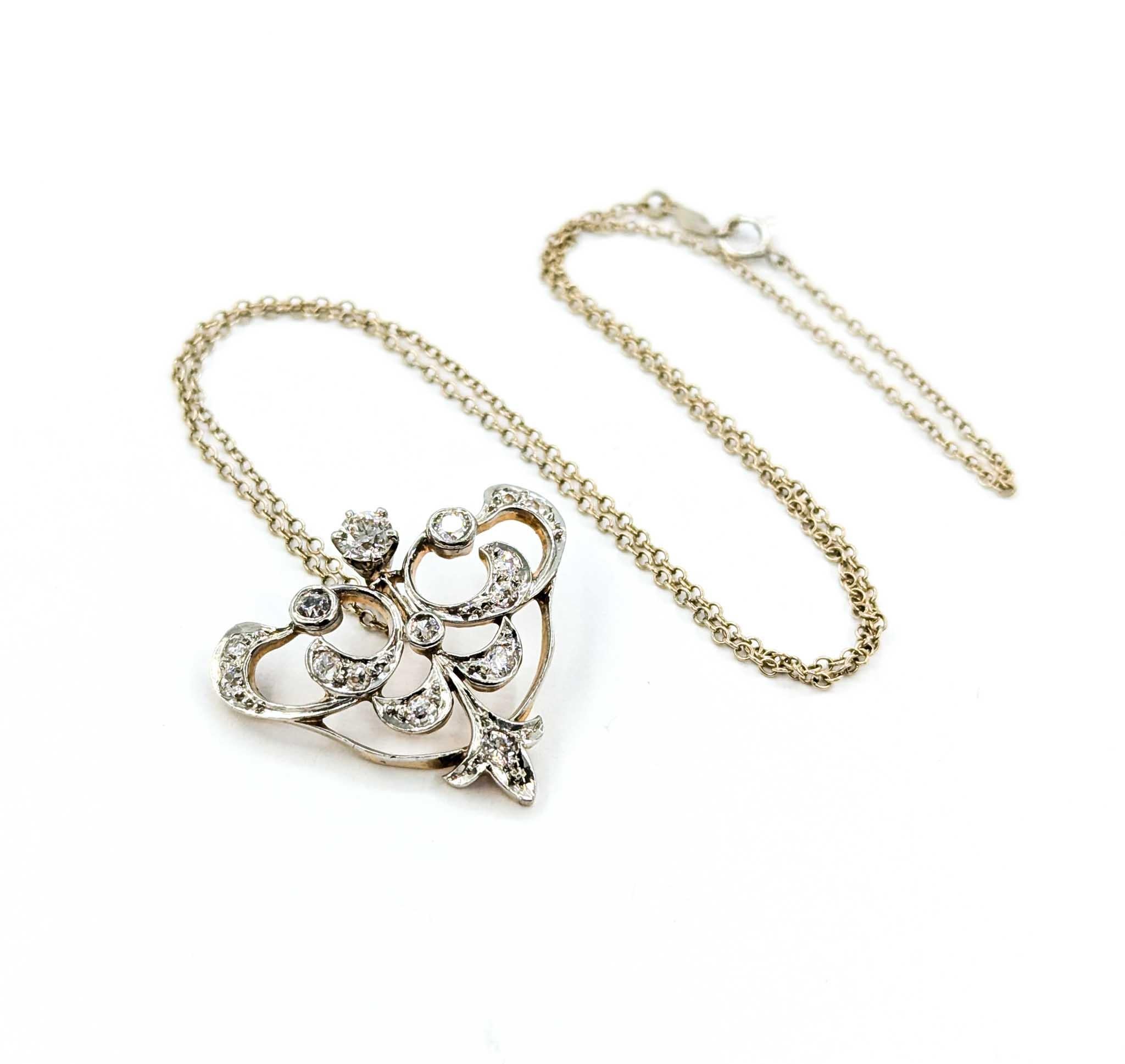 Elegant Edwardian Pendant Lavalier in 14k White Gold

Introducing this beautiful antique pendant lavalier, crafted in 14k white gold. The pendant features .72ctw diamonds, creating a radiant and sophisticated design. The pendant measures 27x23.5mm,