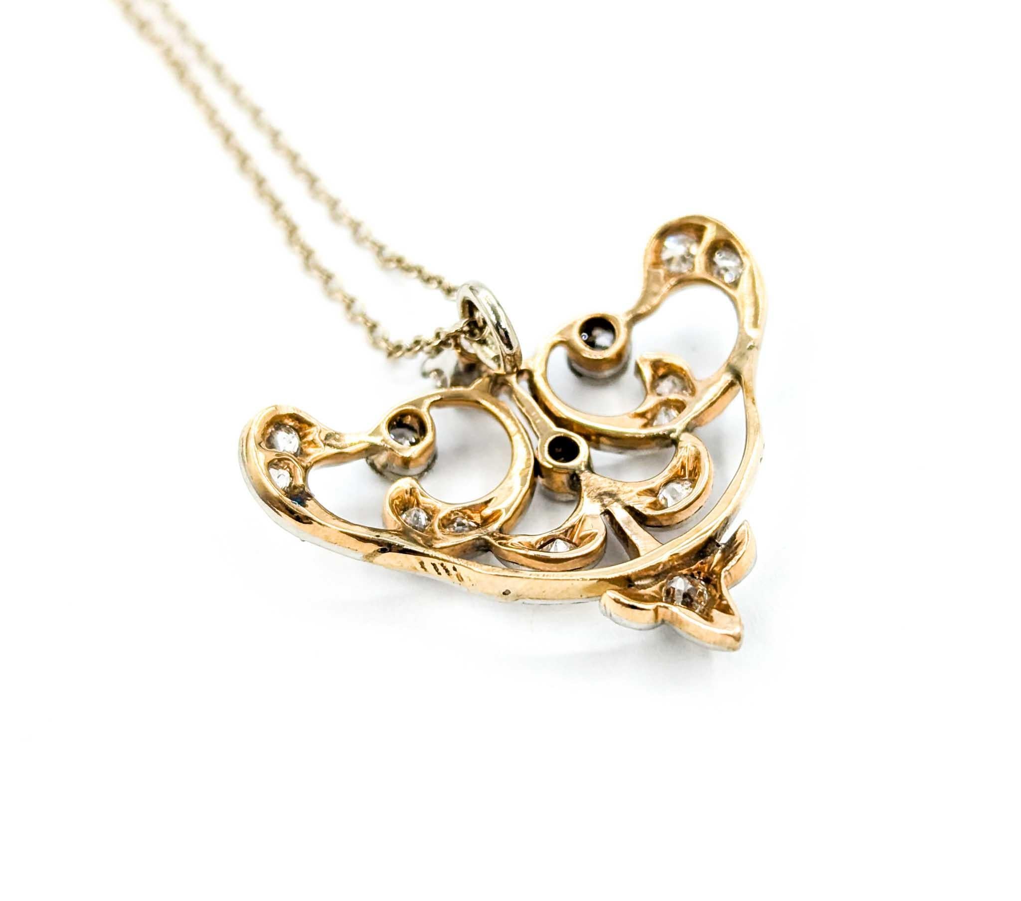 Women's Edwardian Pendant Lavalier in 14k White Gold For Sale