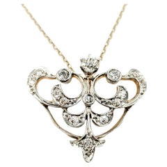 Edwardian Pendant Lavalier in 14k White Gold