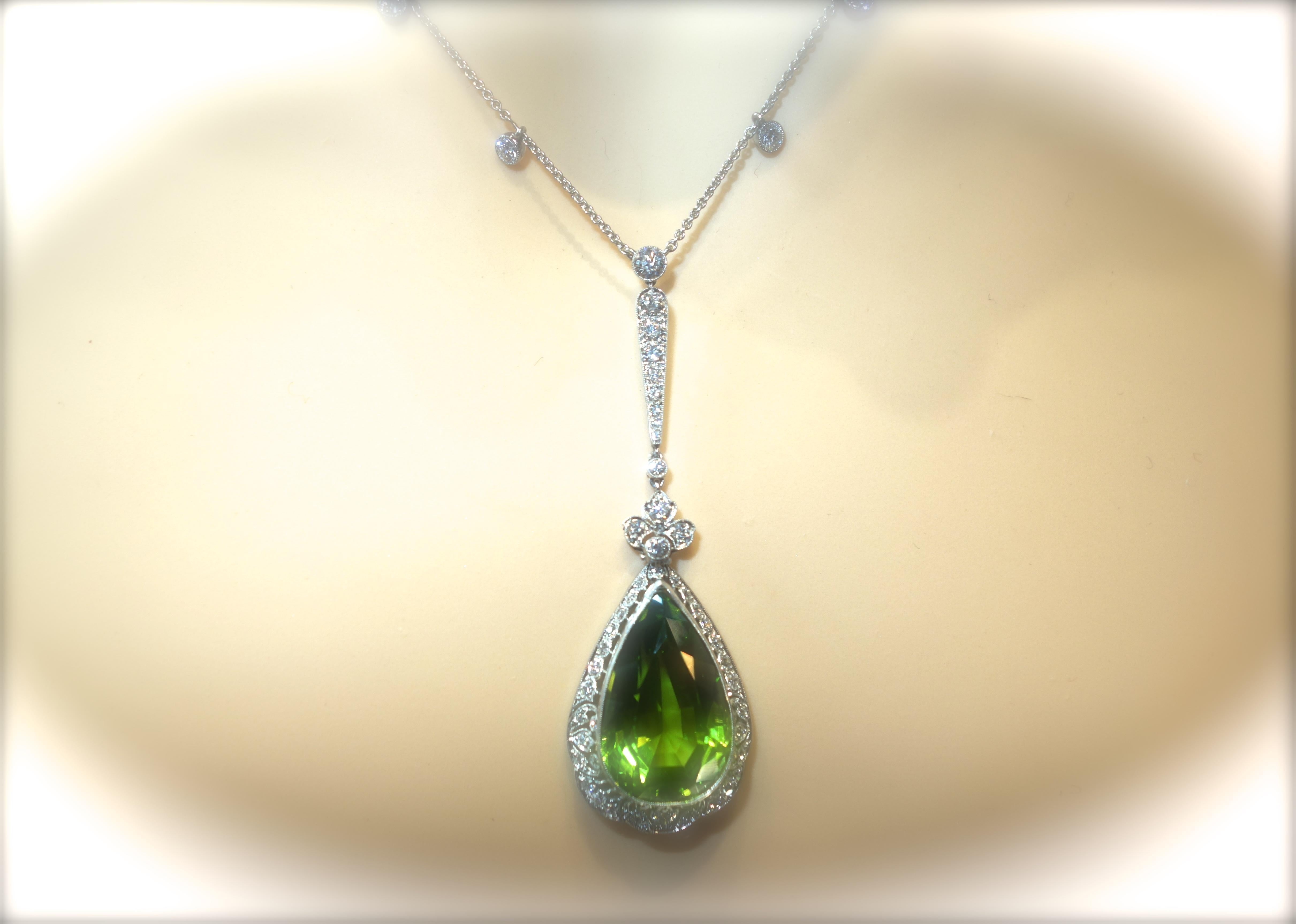 Edwardian Peridot and Diamond Necklace, Shreve & Co., circa 1918 6