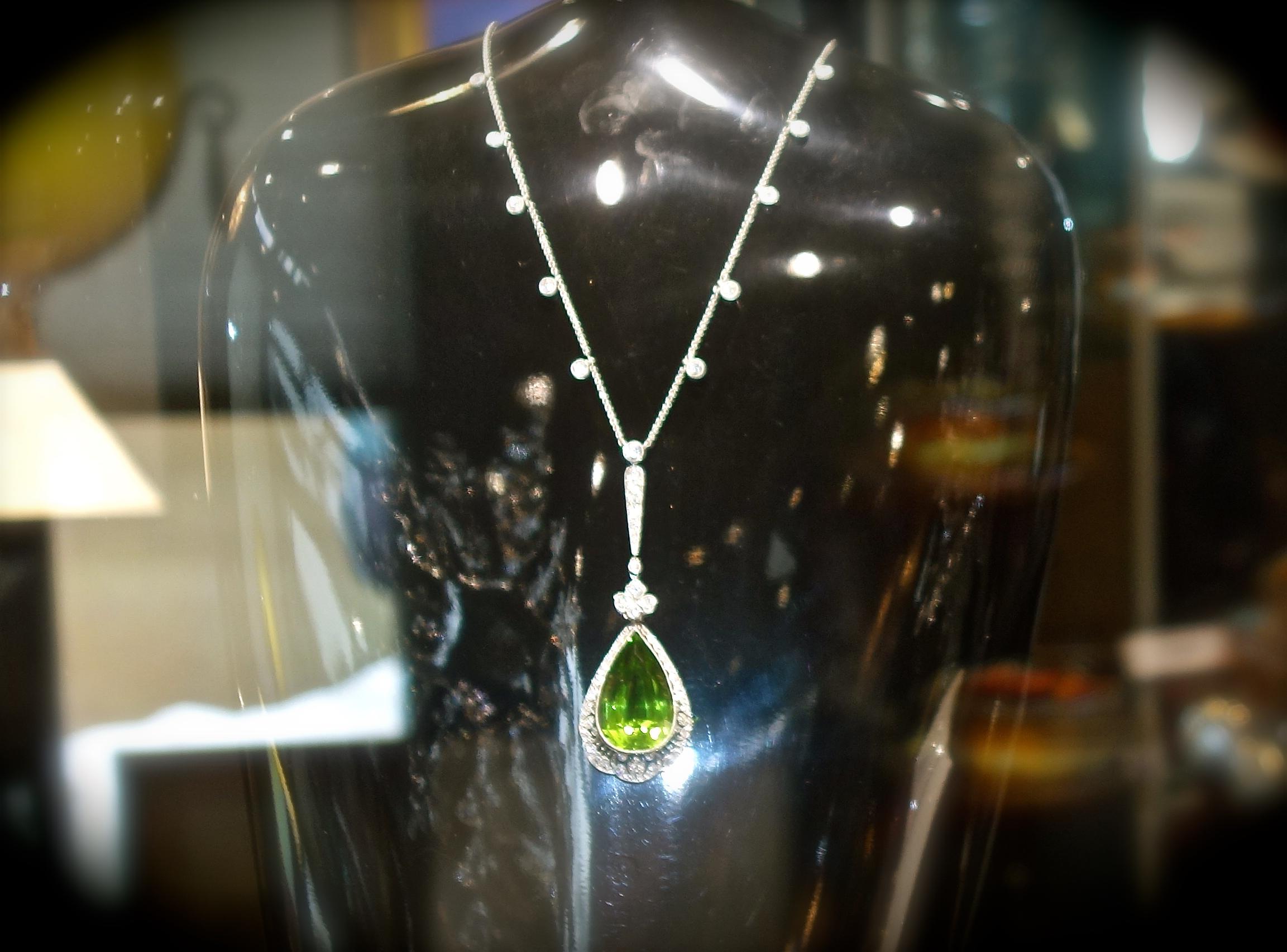 Edwardian Peridot and Diamond Necklace, Shreve & Co., circa 1918 4