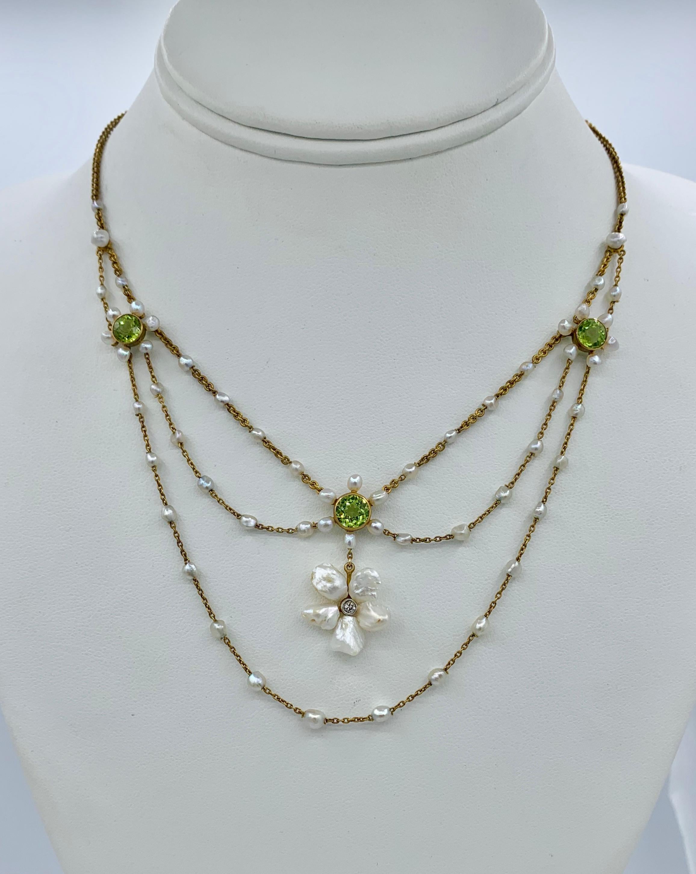 vintage peridot necklace
